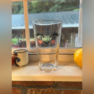 Smiling Face Glass Tumbler - Clear